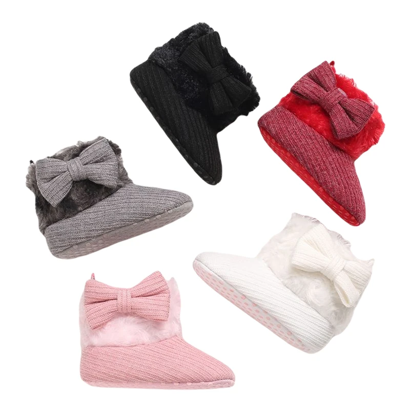 

Baby Winter Shoes Simple Cute Beautiful Lovely Soft Anti-slip Warm Multi-color Plush Boots For Girls Kids Gift Out Trip Walking