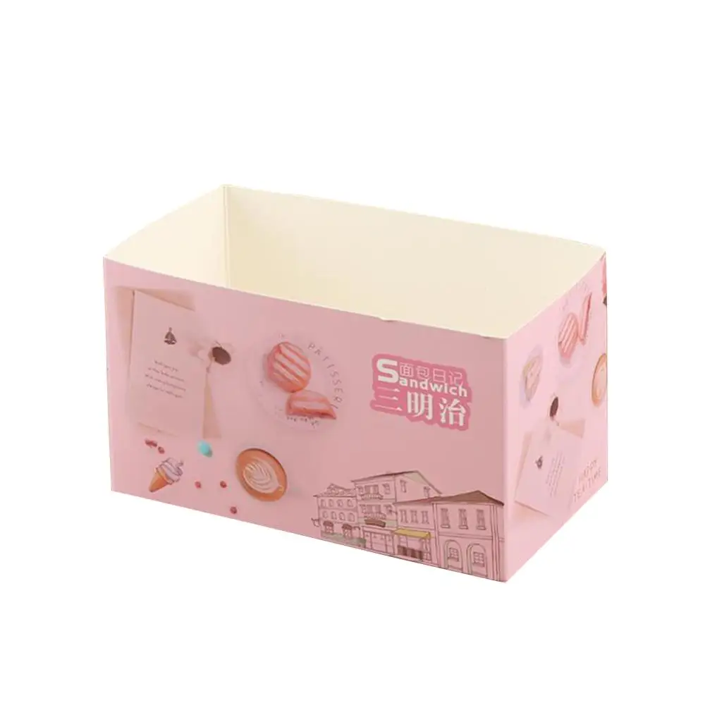 

50Pcs Cake Packaging Bagsandwich Wrapping Paper Thick Tray Egg Toast Bread Breakfast Restaurant Wedding Packaging Box Gifts