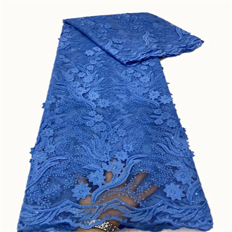 

High Quality blue Swiss Lace Fabric African Lace Fabric Swiss Voile Lace Autriche Brode 100% Cotton Fabric For Dress FDC617