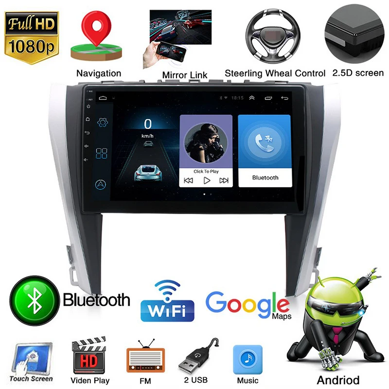 Wi Fi 1 + 16 ГБ/2 32G 2din Android9.1 автомобильный мультимедийный плеер для Toyota Camry 2015 2017