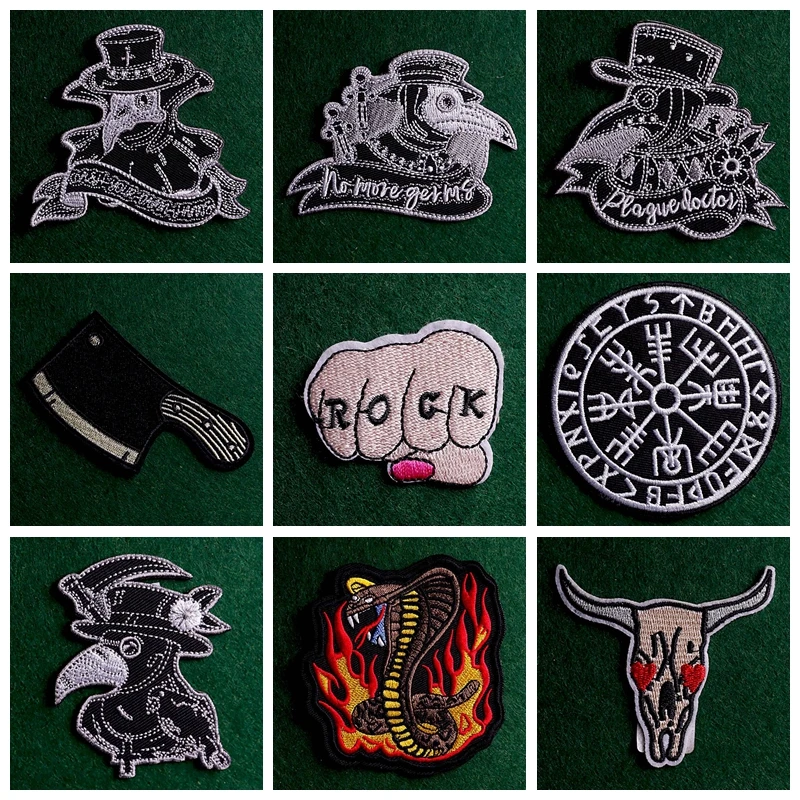 

2 шт./лот панк байкерские нашивки для утюга нашивки на одежду DIY хиппи нашивки для одежды наклейки значки вышивка нашивка полосы Ac