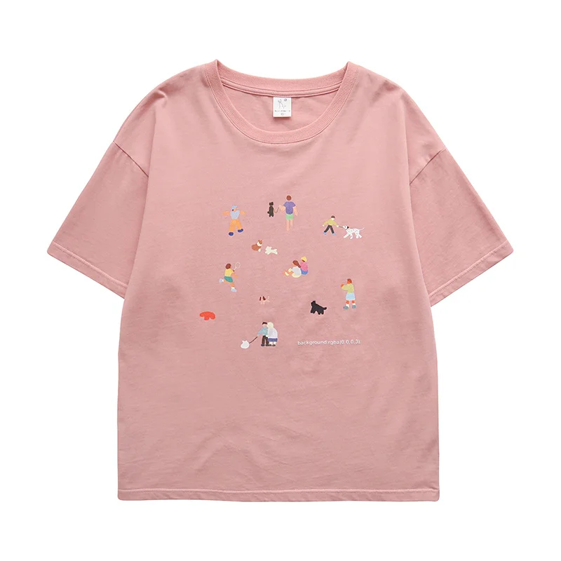 Женский свободный топ с коротким рукавом футболка принтом лето 2021 | Женская