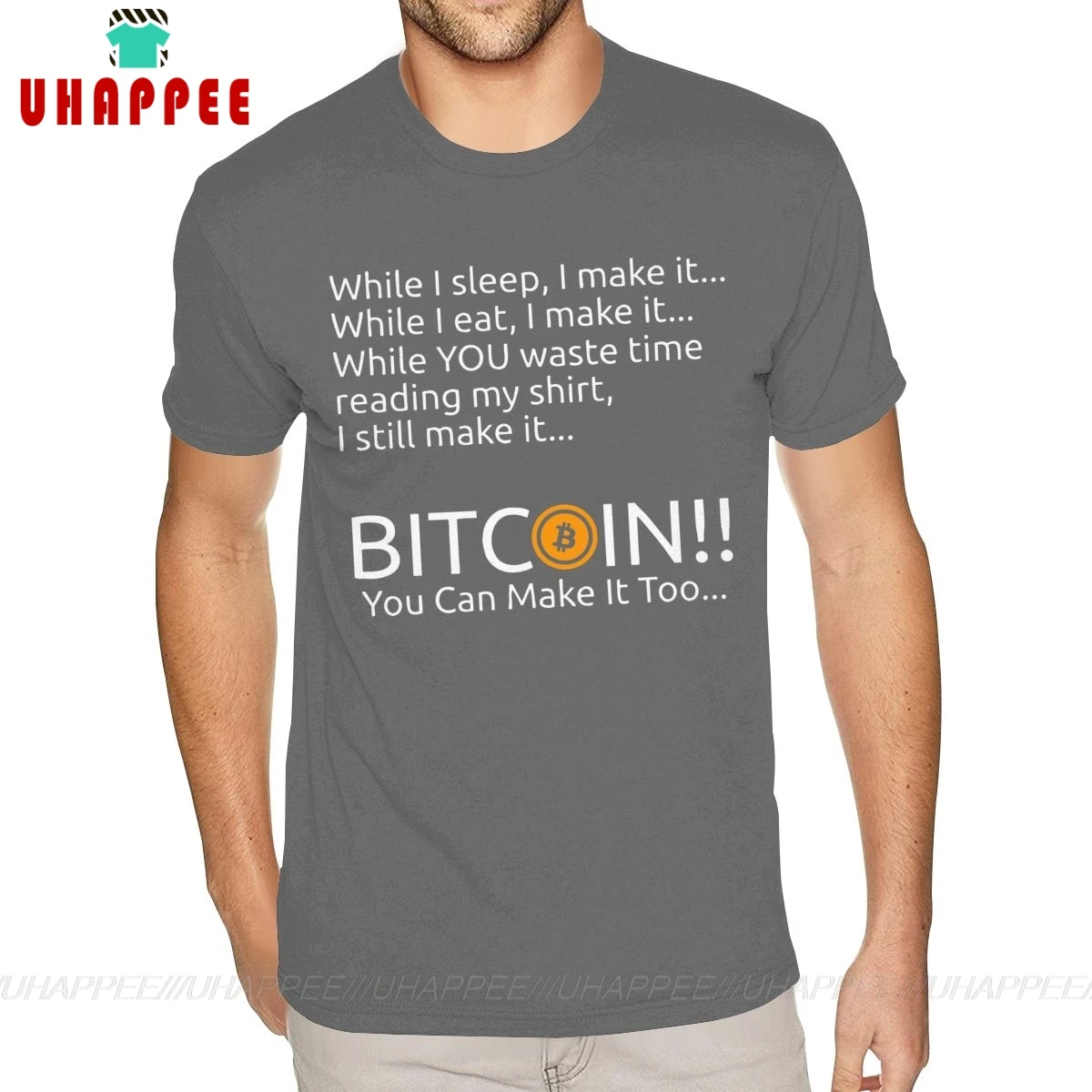 Изготовление футболка с изображением биткойна BTC криптовалюты футболки XXXL для