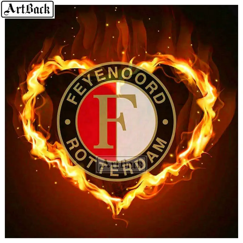 Алмазная картина Feyenoord Роттердам 20x20 см футбольная икона Полная площадь - Цвет: J