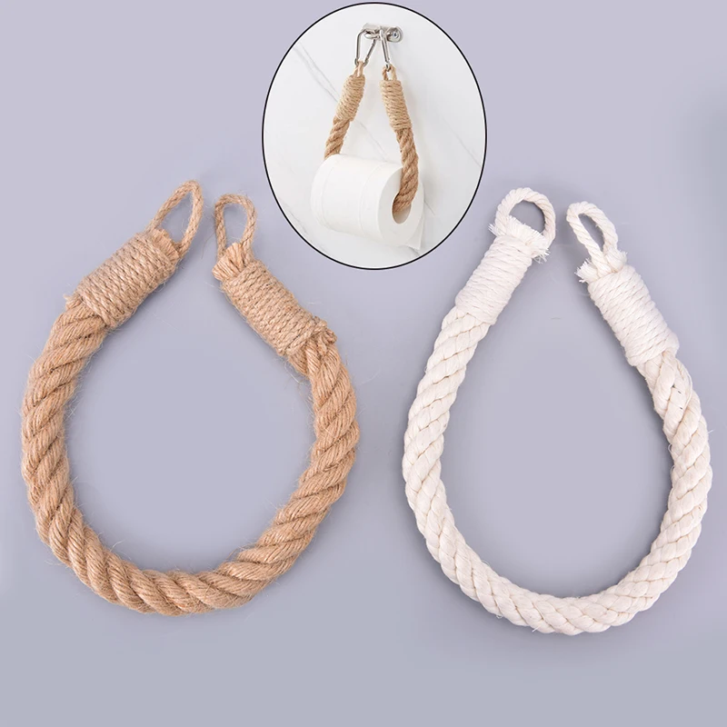 

Vintage Towel Hanging Rope Toilet Paper Holder Home Hotel Bathroom Supplies