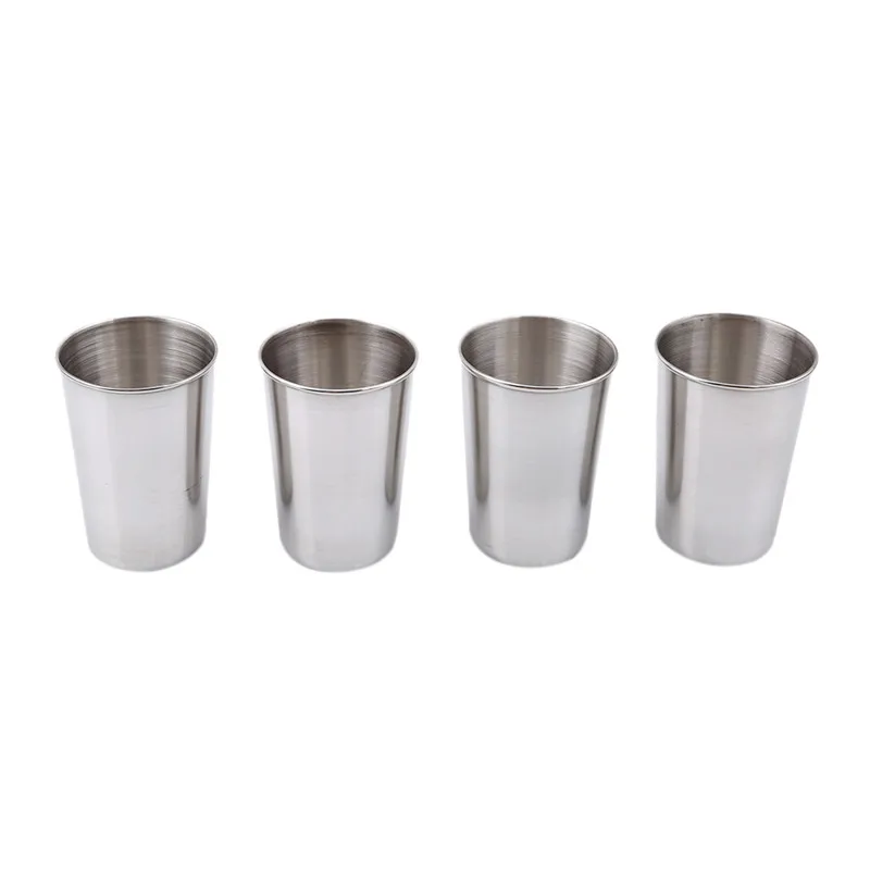 4 Pcs 30ML 70ML 180ML Stainless Steel Camping Cup Mug Hiking Portable Tea Coffee Beer With Black Bag | Дом и сад