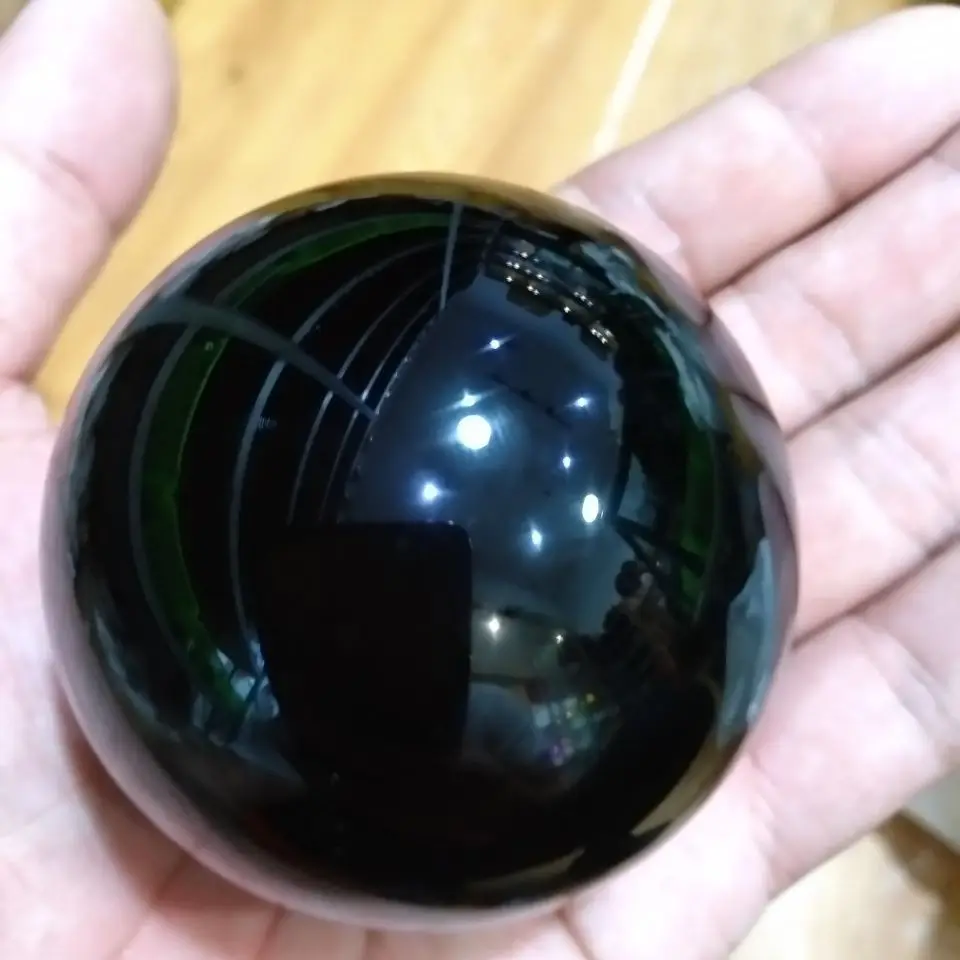 

50mm Black OBSIDIAN Sphere - One Medium Natural Obsidian Crystal Ball