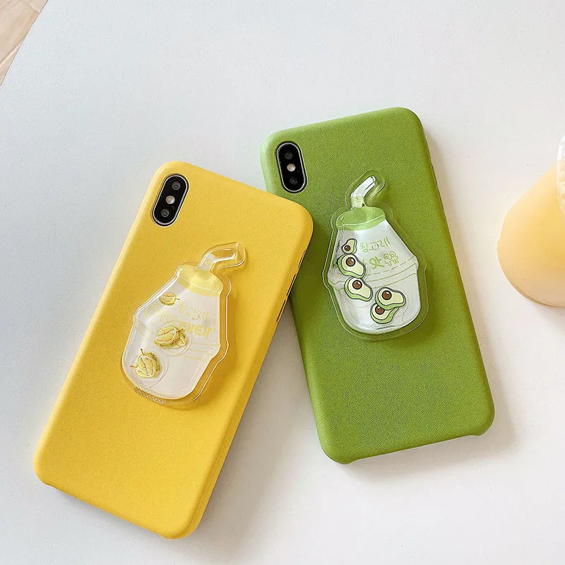 Милый чехол для телефона из искусственной кожи с фруктовым узором iPhone 6 6s 7 8 Plus X Xs