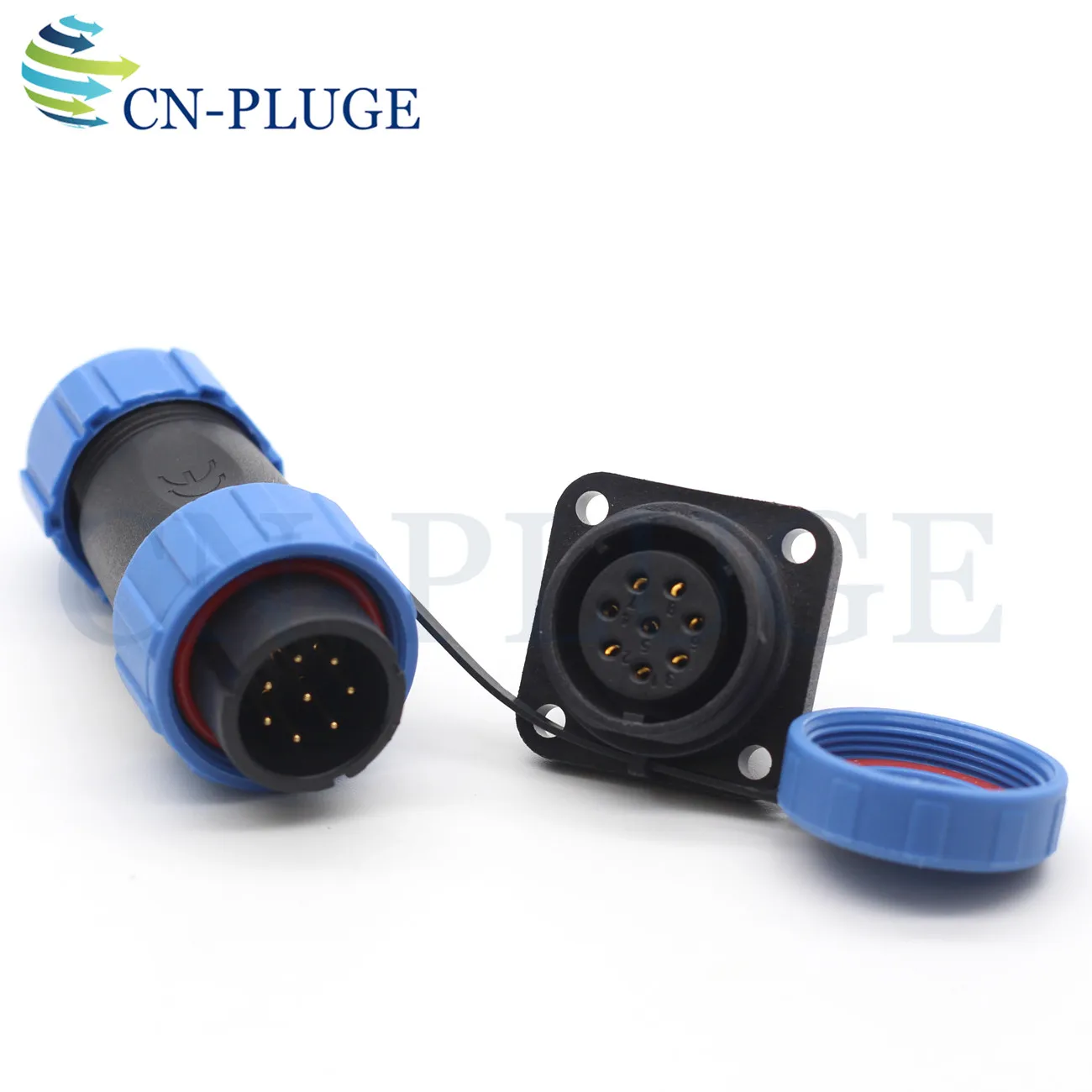 8 контактный светодиодный Кабельный разъем SP21 квадратный панельный Монтажный