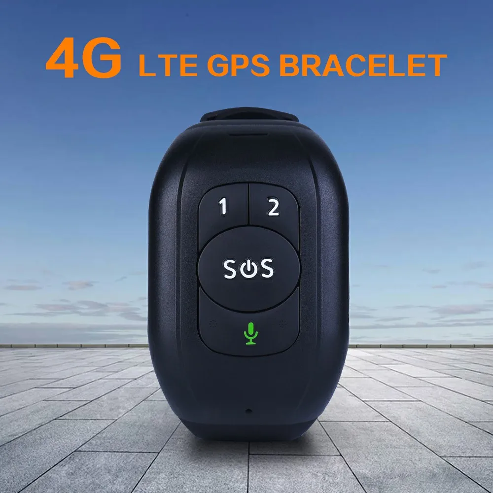 Экстренная сигнализация SOS Браслет на кнопке для пожилых детей 4G GSM Поддержка