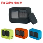 Новый силиконовый защитный чехол для фотоаппарата, черный чехол для камеры с ремешком, аксессуар для Go pro 9, чехол