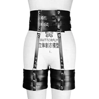 uyee women lingerie leather sexy leg bridal garter belt body strap belt punk goth style sex erotic bondage cage suspender