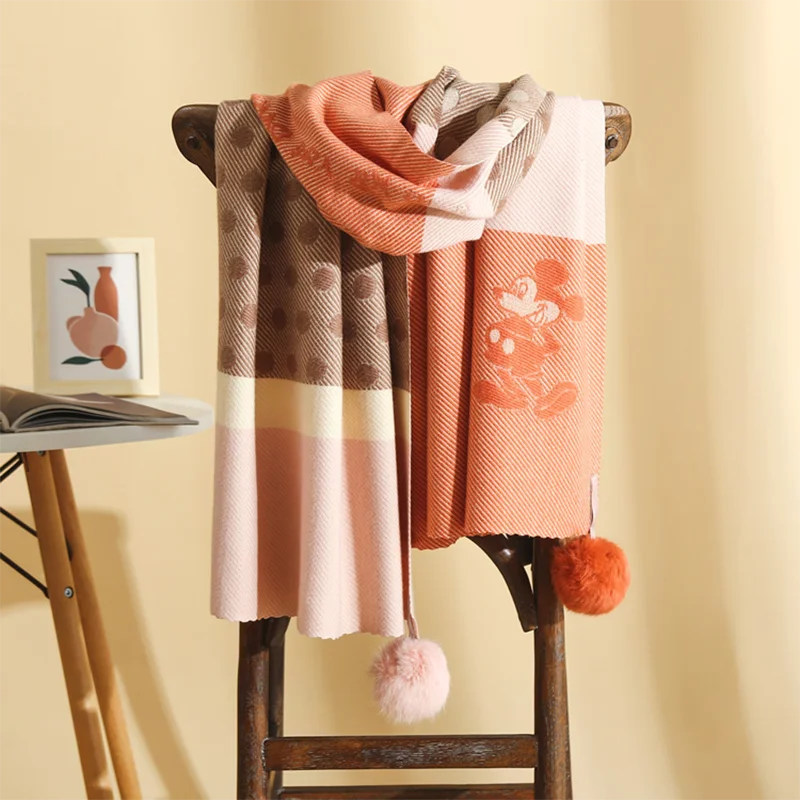 Роскошный брендовый шарф Disney высокого качества теплые помпоны кашемировый