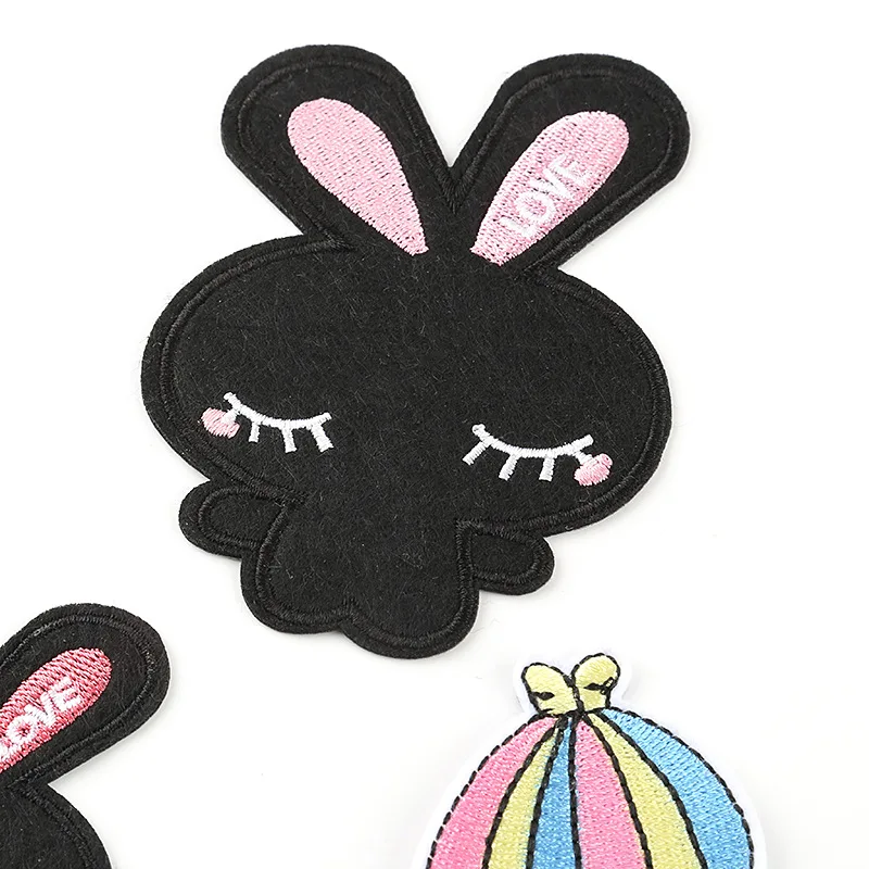 5 шт./партия вышитые тканевые наклейки нашивки с изображением кролика и животных