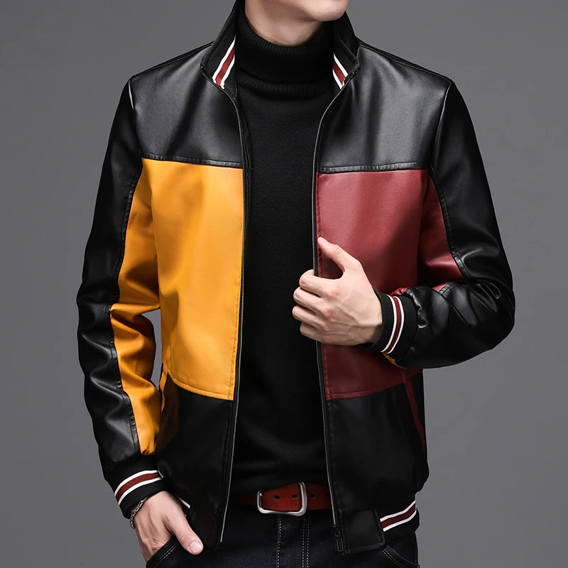 

Men Jacket 2020 Autumn Winter Leather Jackets For Man Clothing Motorcycle Long Sleeves Coat Fashion Korean Style Clothing