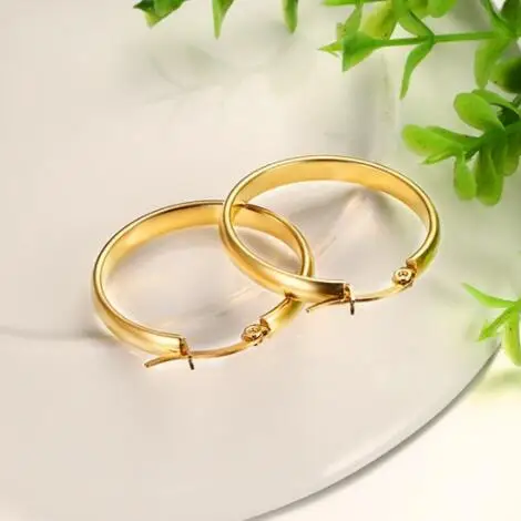 LOOKER новые модные ювелирные изделия золотые серьги-кольца из нержавеющей стали