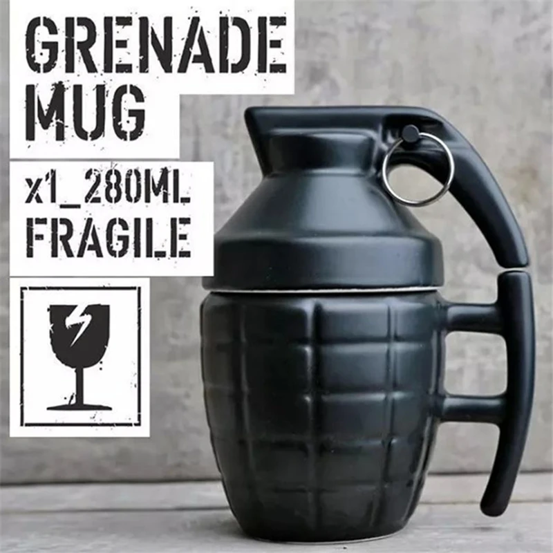 Personality Creative Simulation Grenade Mug 3D Stereo Bomb Ceramic Coffee Cup Gift Tea Drinking Drinkware Gifts for Friends | Дом и сад