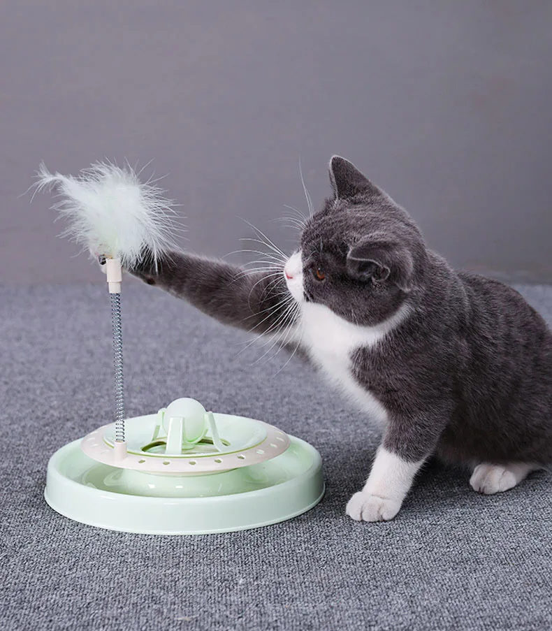 

2 Colors Funny Cat Toys With Feather For Cat Kitten Playing Pet Seat Scratch Toy