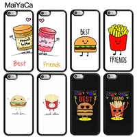 bff best friends burger and fries food phone case for iphone 13 12 pro max mini 11 pro max xs x xr 6s 7 8 plus se 2020 coque