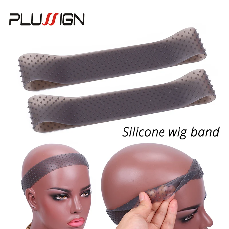 2 Pieces Non-Slip Wig Grip Band Adjustable Silicone Wig Headband Seamless Elastic Hair Band Holder For Men Women Sports