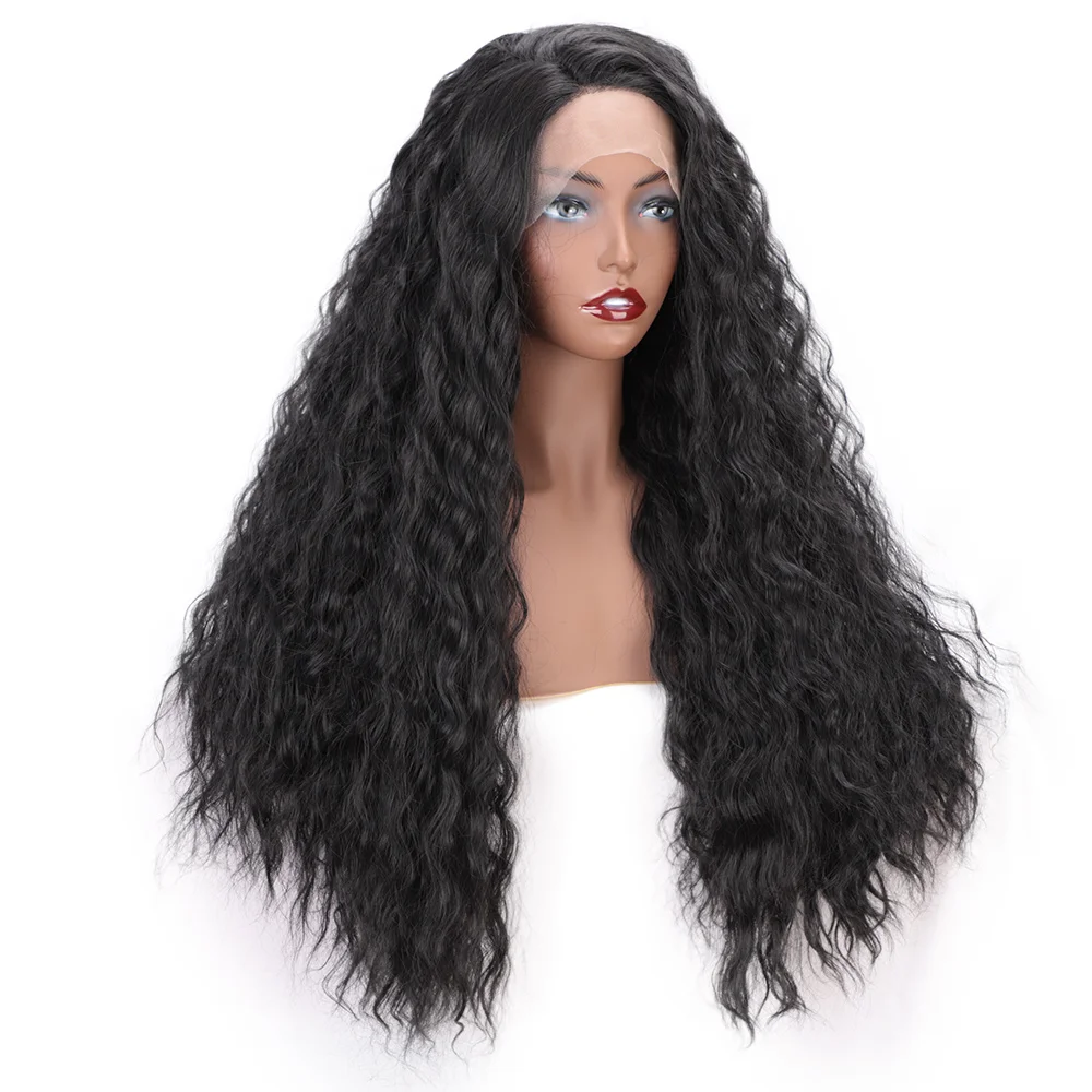 Синтетические кружевные передние парики длинные свободные кудрявые для женщин
