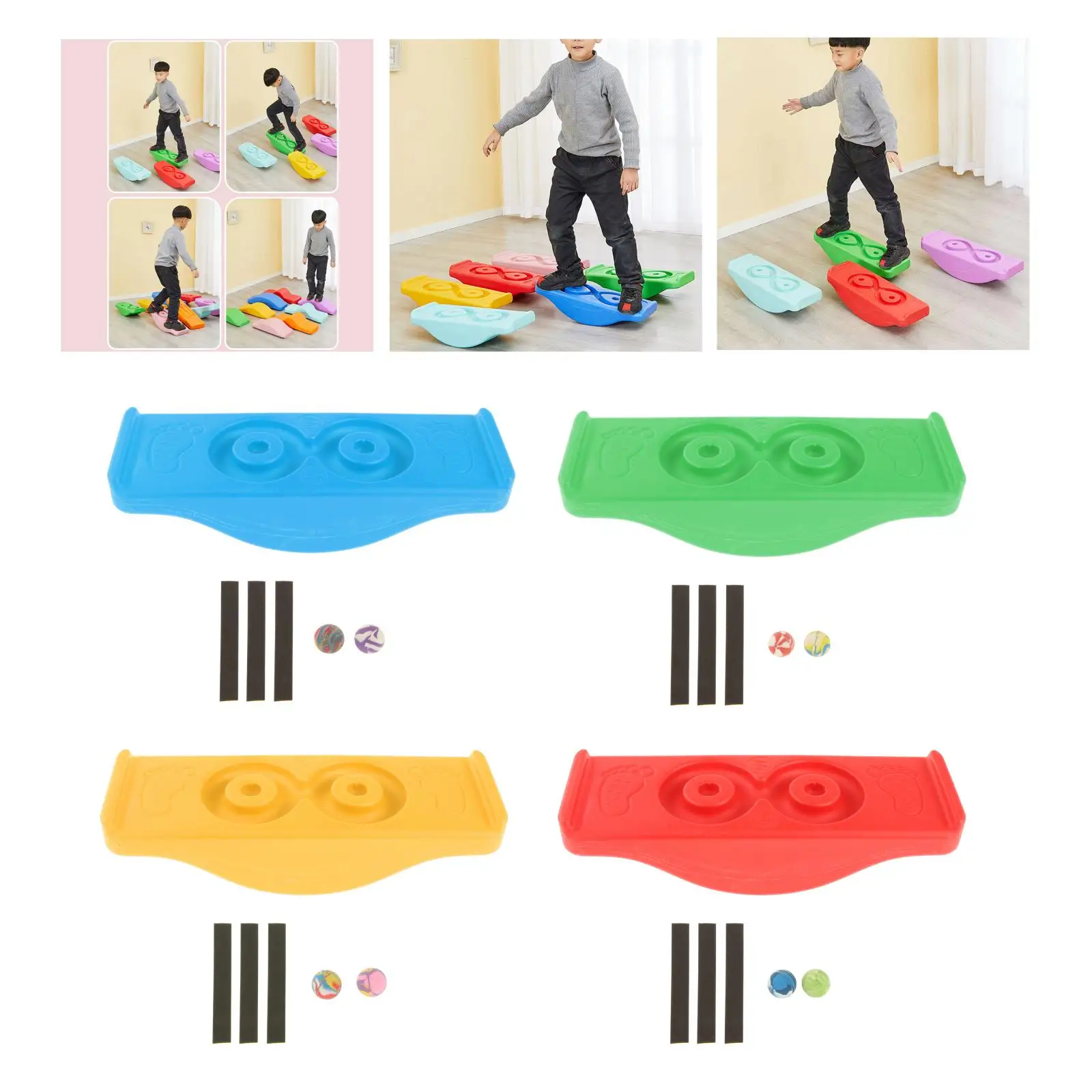 Wobbly Balance Board Sports Outside Children Kids Exercise Indoor Outdoor Seesaw Toy |