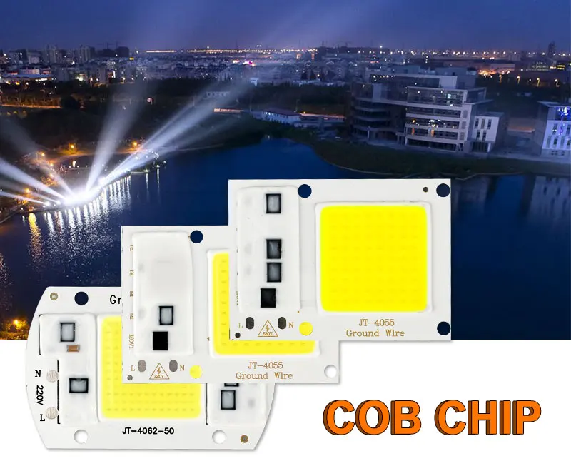 COB светодиодный чип 10 Вт 15 Вт 20 Вт 30 Вт 50 Вт Светодиодный лампа COB 220 В IP65 умный IC драйвер Холодный/теплый белый светодиодный прожектор