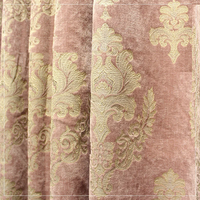 

High-Grade Thick Chenille Purple European Curtains for Living Room Bedroom Hotel Blackout Drapes/Curtains