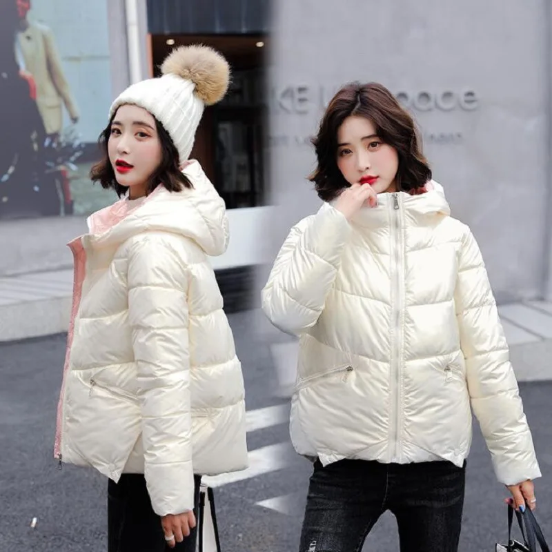 Женский пуховик 2021 теплые короткие парки женская модная Свободная куртка с