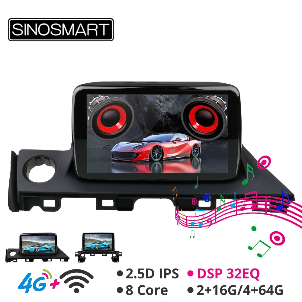 SINOSMART DSP поддержка 4G sim-карты 8 ядерный процессор Android 8,1 автомобильный аудио gps навигатор плеер для Mazda CX-5 Mazda 6 Atenza