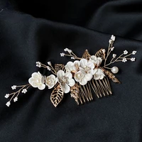 brides hair comb white flower hair ornament wedding modeling headdress insert bridesmaid accessories