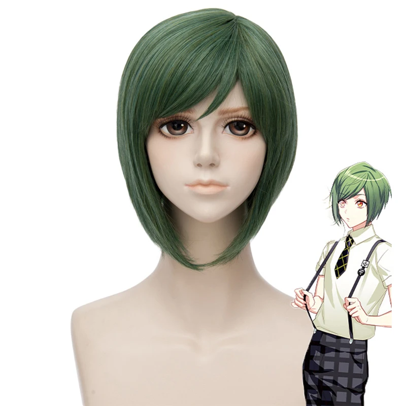 2020 New Hand Tour A3! Yuki Rurikawa Cosplay Wig Short Green Heat Resistant Synthetic Hair Pelucas Party Anime Costumes | Тематическая