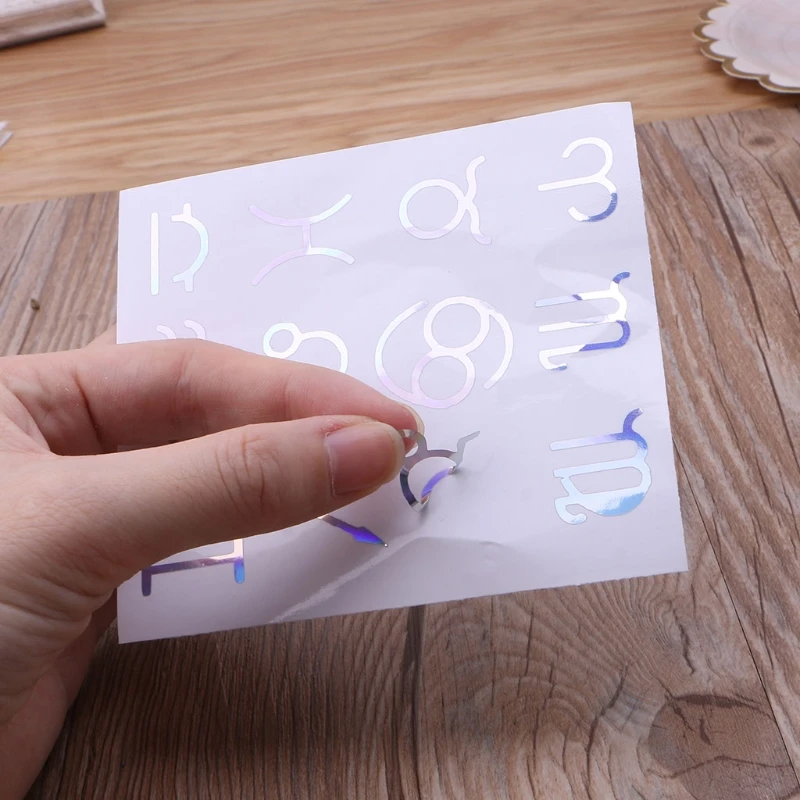 

5Pcs 12 Constellations Reflective Mirror Paper Self Adhensive Epoxy Resin Fillings Resin Mold Fillings Resin Stickers