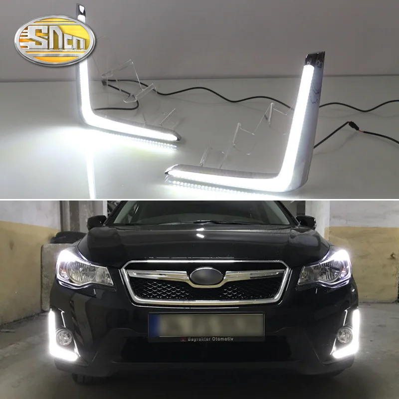 Для Subaru XV 2016 2017 дневной ходовой светильник светодиодный DRL Bumper лампа с желтым