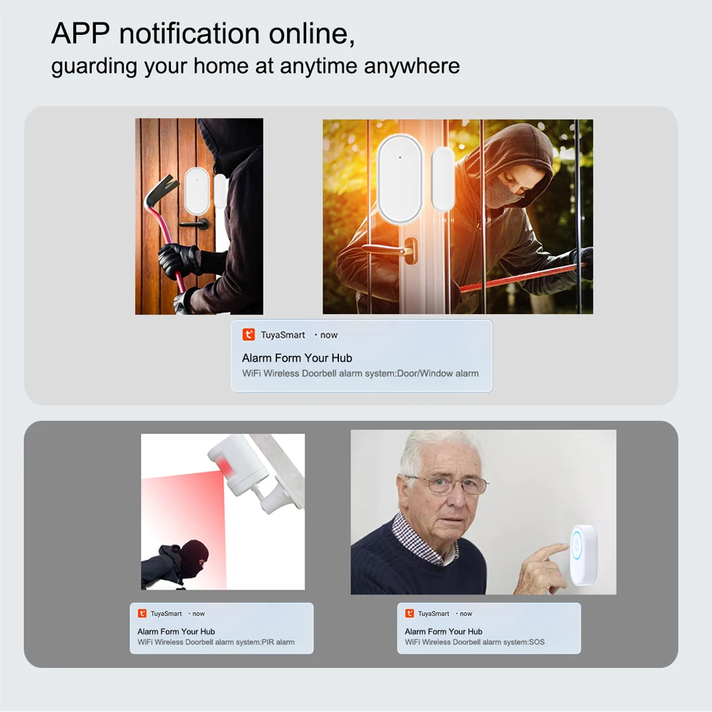 Система сигнализации Tuya с беспроводным дверным звонком сигнализация уличная