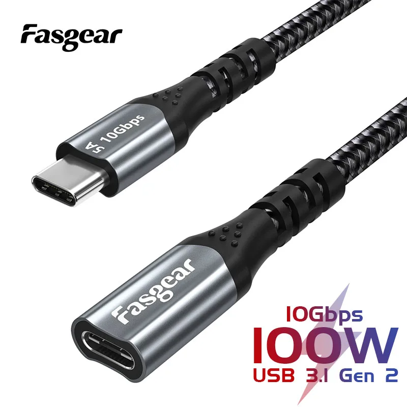 

Fasgear USB C Extension Cable USB 3.1 Gen 2 Type C Cable For MacBook Pro Switch XPS USB Extension 1.8M