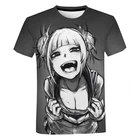 Футболка с 3D принтом My Hero Академия химико Тога, мужские и женские летние повседневные крутые футболки, топы с аниме принтом, уличная одежда, футболка большого размера