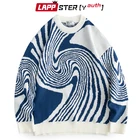 LAPPSTER-молодежный Мужской винтажный вязаный свитер в стиле Харадзюку 2022 мужские корейские модные пуловеры мужская Японская уличная одежда дизайнерские свитера