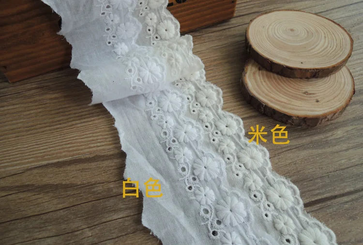 Хлопковое платье с вышитыми цветами и кружевной аппликацией длиной 4 8 см белого