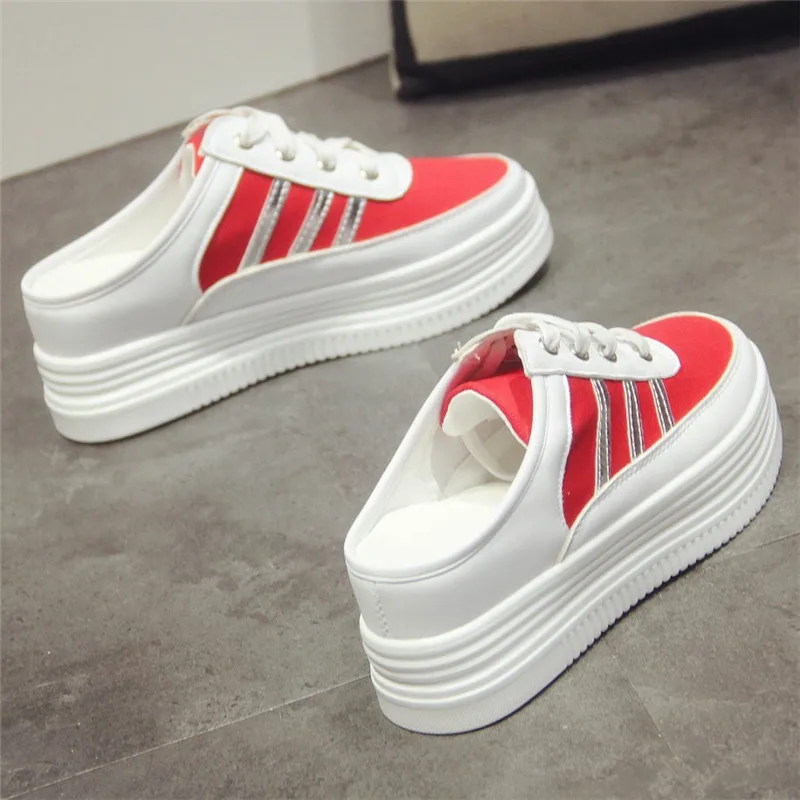 XJRHXJR 7 см летняя повседневная обувь на плоской подошве женская для отдыха в