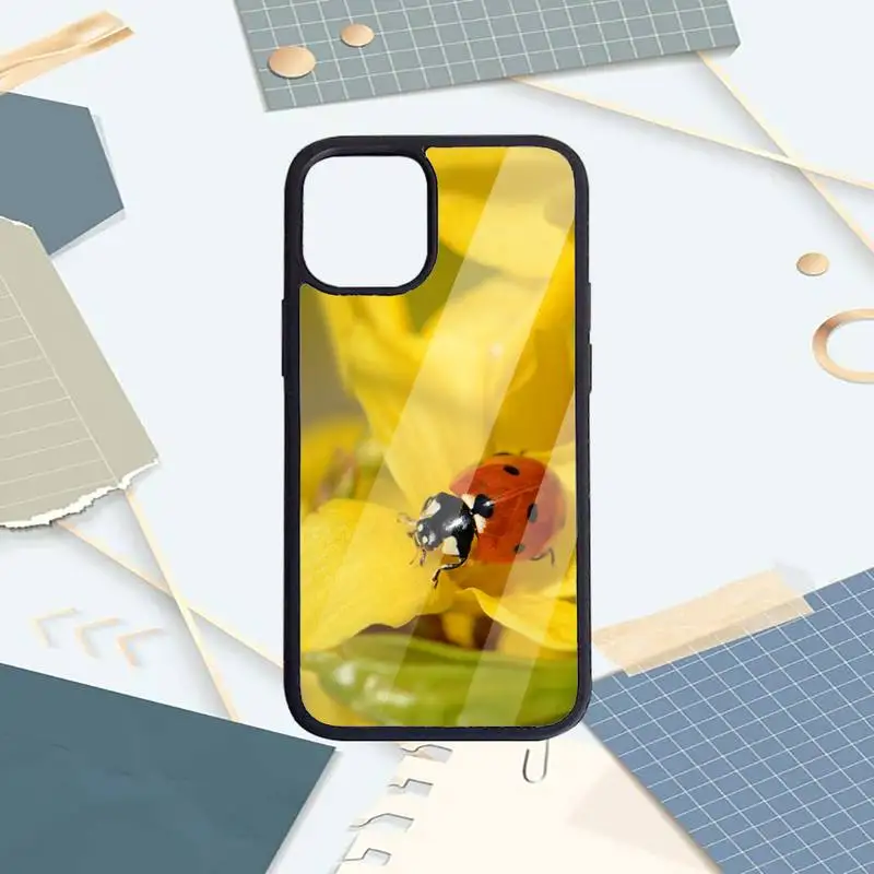 

Four leaf clover ladybug animal Phone Case PC For iPhone 11 12 pro XS MAX 8 7 6 6S Plus X 5S SE 2020 XR