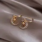 Женские серьги в стиле панк, корейские серьги с Луной и звездами, массивные, сережки Oorbellen