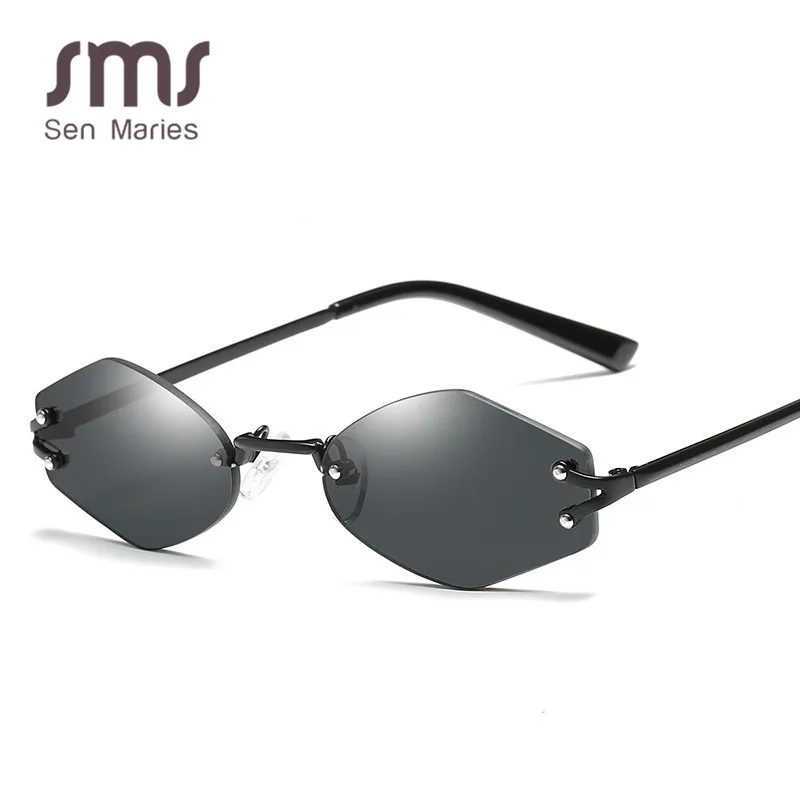 Модные женские солнцезащитные очки без оправы новые брендовые зеркальные