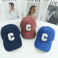 corduroy baseball caps for men womens hat towel letter embroidery bonnet femme cap snapback hip hop retro plain fashion hat