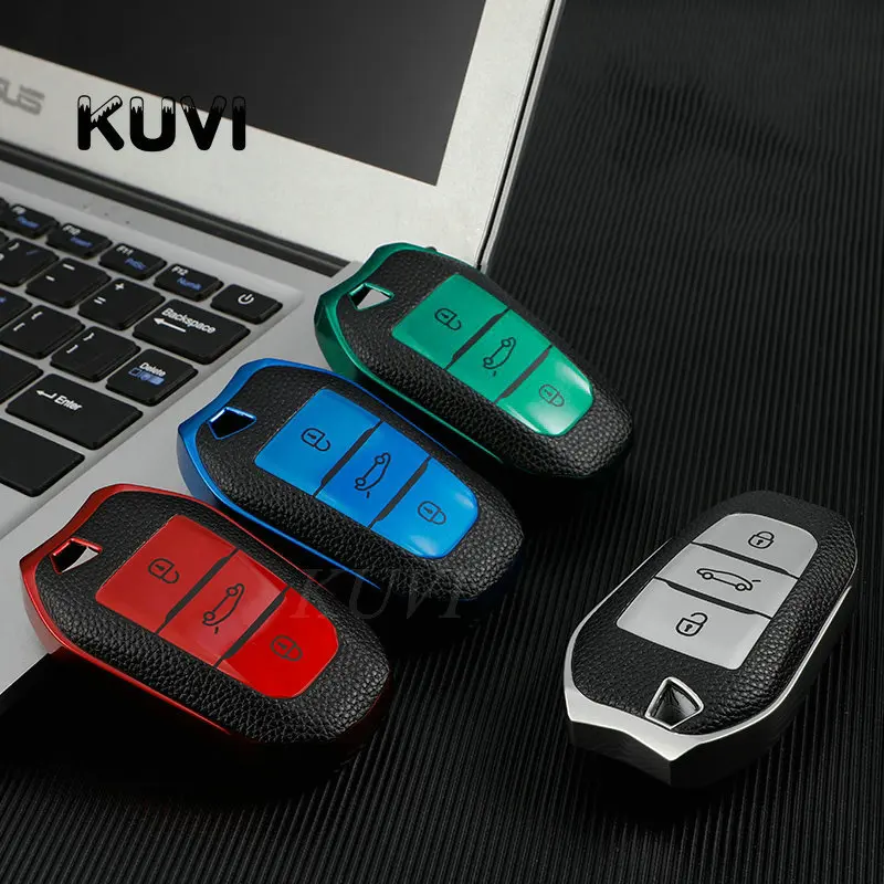Кожаный чехол для автомобильного ключа Peugeot 208 308 508 Citroen C4 DS3 DS5 DS6 с дистанционным