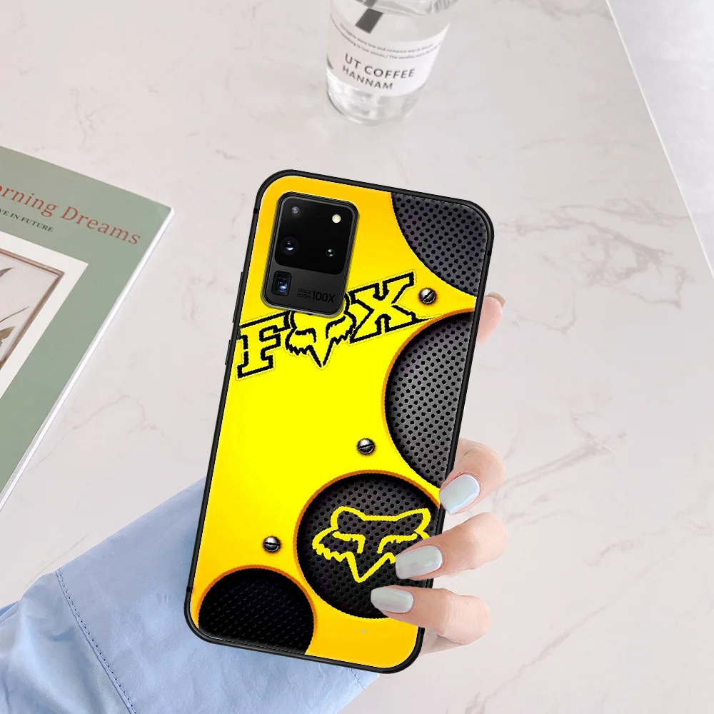 

Fox Handsome Motorcycle Phone Case Cover Hull For Samsung Galaxy S 6 7 8 9 10 e 20 Edge Uitra Note 8 9 10 Plus black Back Tpu