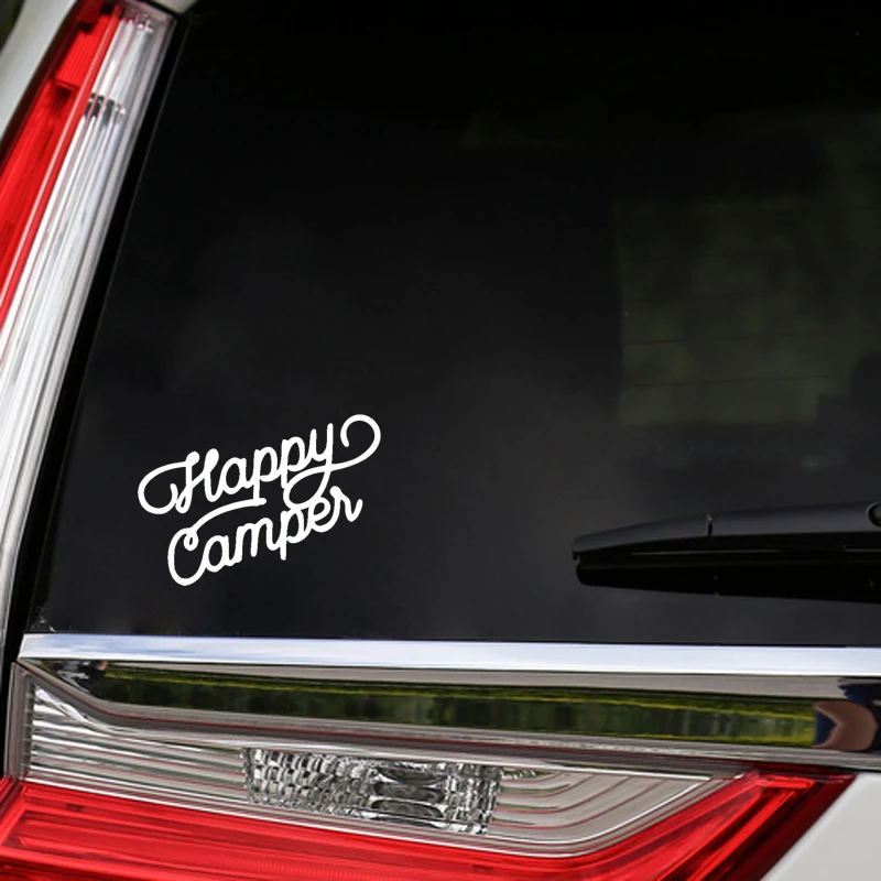 

Creative for Happy Camper Letters Car Sticker Decal Cover Scratches Waterproof Pvc 15.2CM X 10.8CM