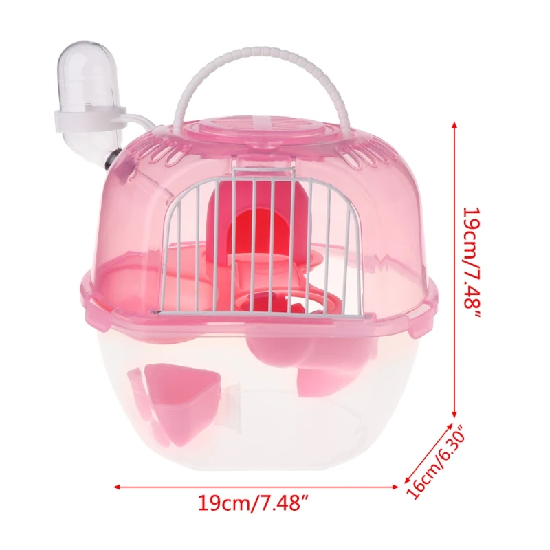 

2021 New Hamster Cage Outdoor Portable Travel Double Layer Living House Carrying Plastic