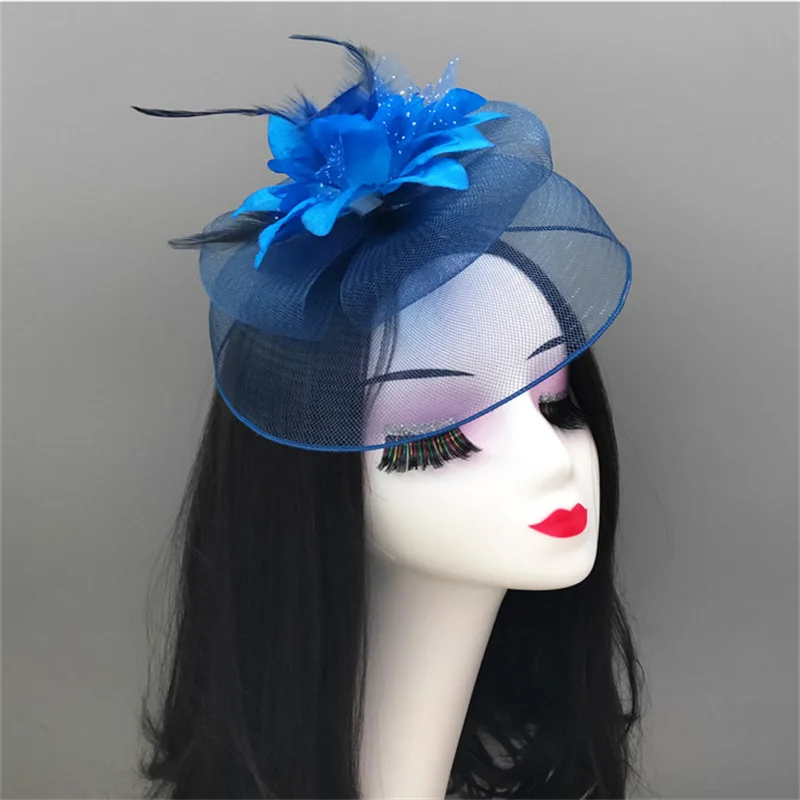 

Новый головной убор для выступления на сцене шляпа с вуалью для вечерние винтажная сетчатая шляпа с маленьким цветком маленькая Подарочная...