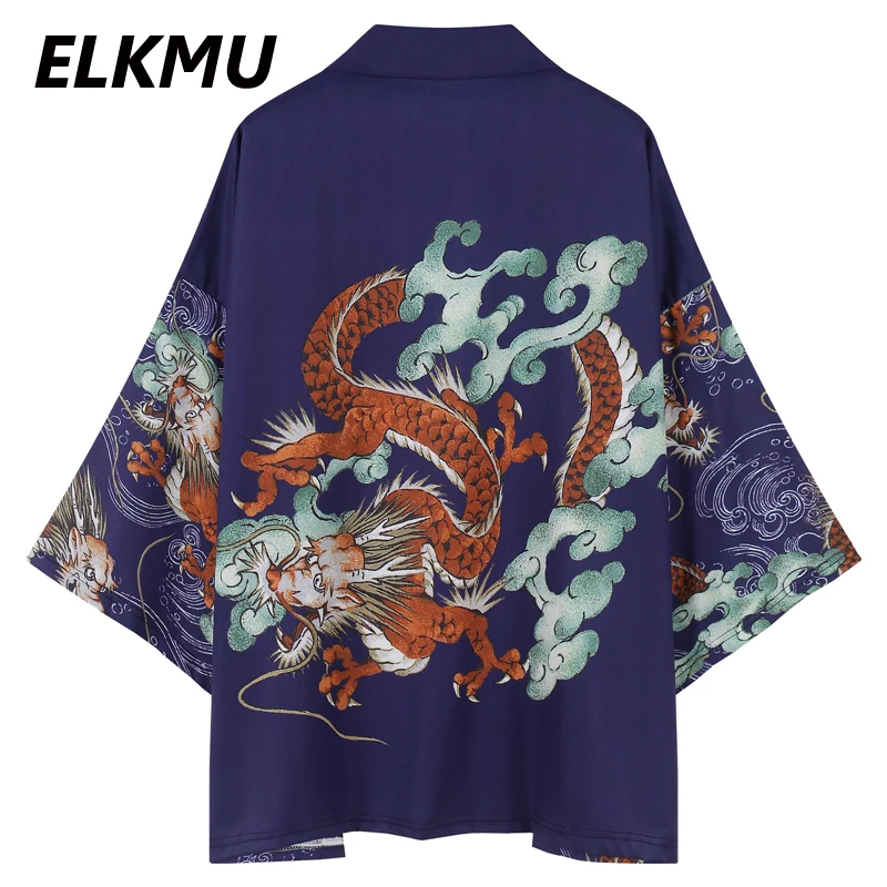 

Кимоно в китайском стиле с драконом ELKMU, кардиган в японском стиле Харадзюку, повседневные свободные топы, уличная одежда, рубашки, куртки ...